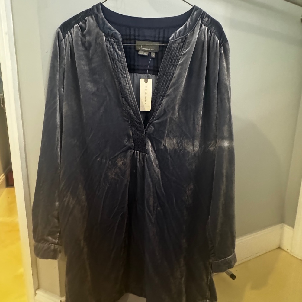 Anthropology crushed velvet dress
